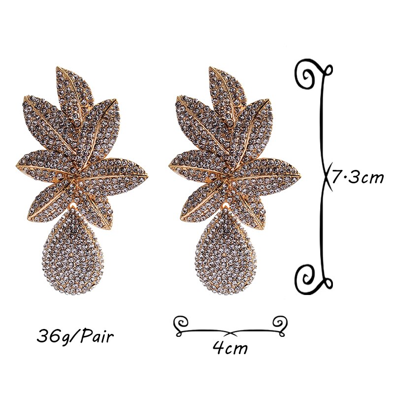 New Long Gold Metal Flower Drop Earrings