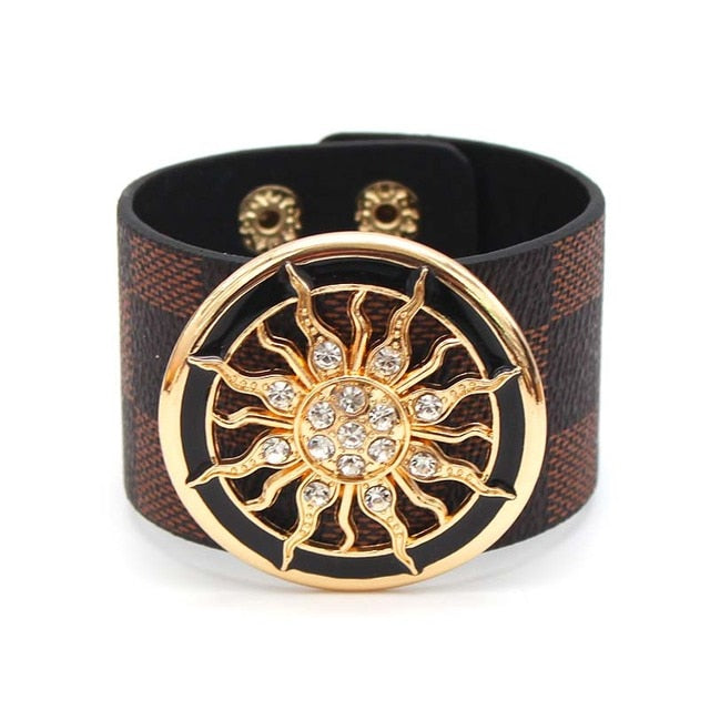 Wide Circle Buckle Bracelet & Bangles Adjustable Wrap Bracelet