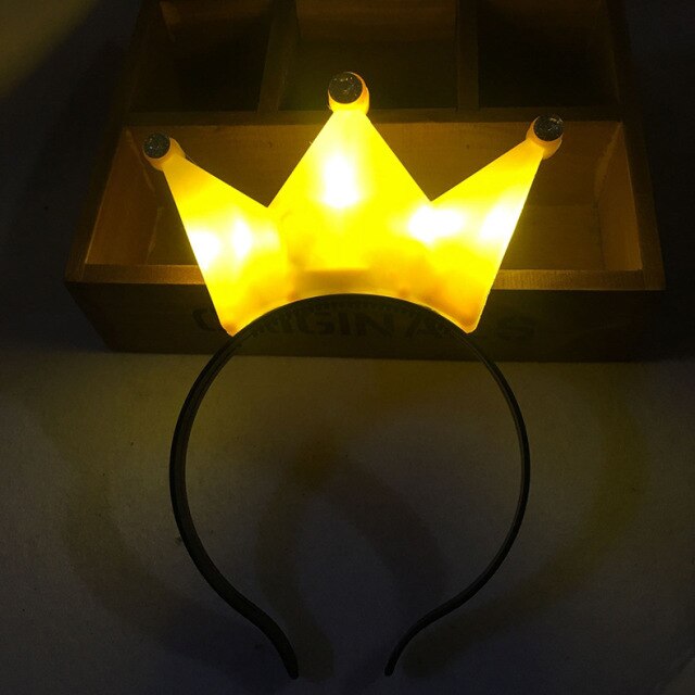 Women Girls Tiara Crown Blinking Light