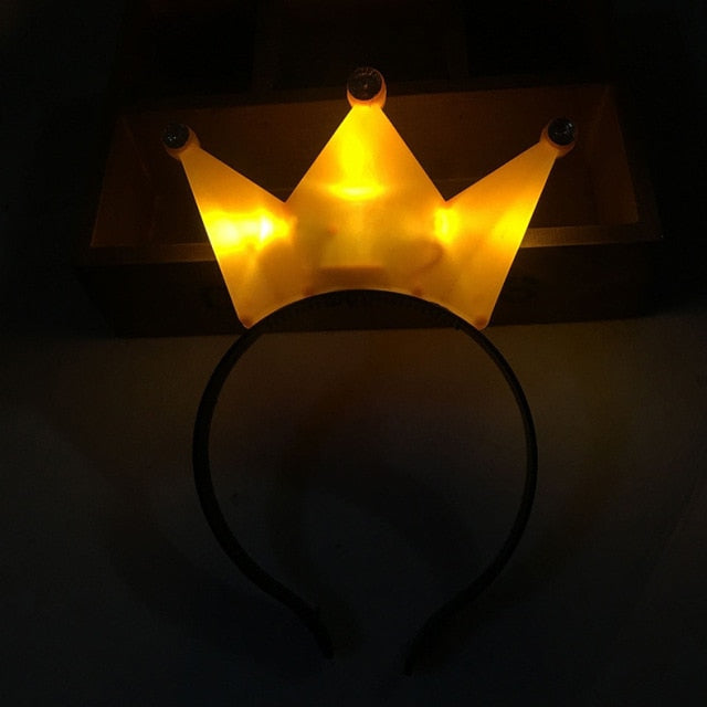 Women Girls Tiara Crown Blinking Light