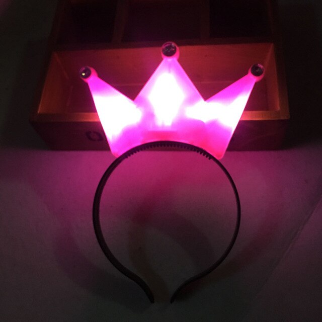 Women Girls Tiara Crown Blinking Light
