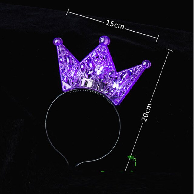 Women Girls Tiara Crown Blinking Light