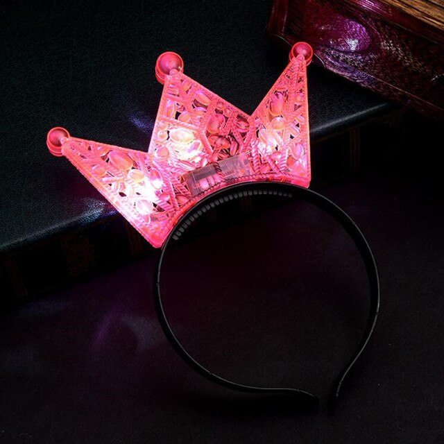 Women Girls Tiara Crown Blinking Light