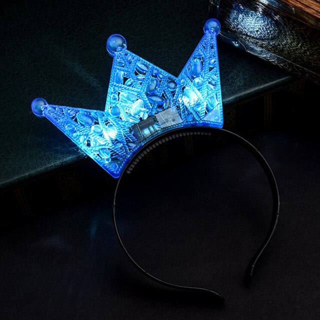 Women Girls Tiara Crown Blinking Light