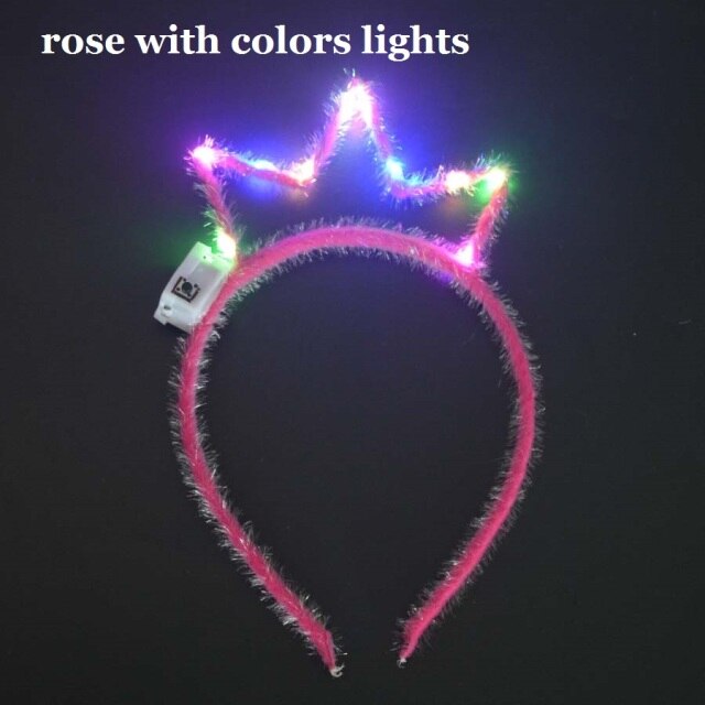 Women Girls Tiara Crown Blinking Light