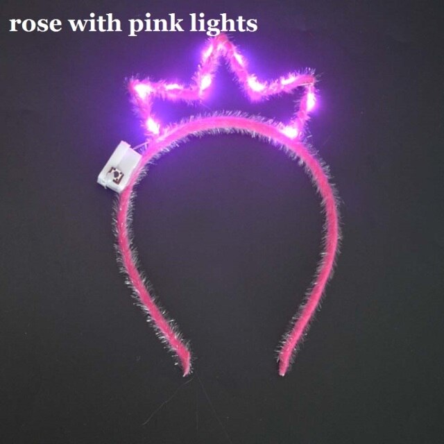 Women Girls Tiara Crown Blinking Light