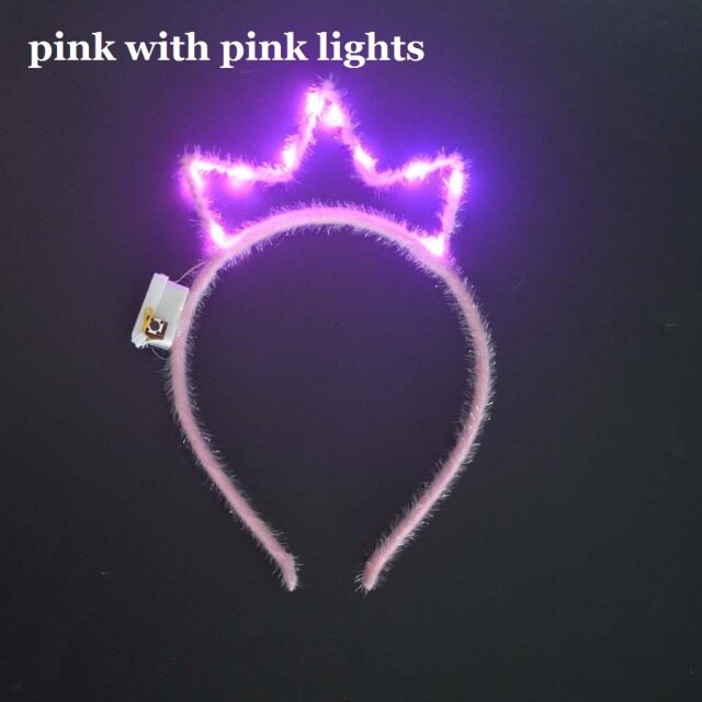 Women Girls Tiara Crown Blinking Light