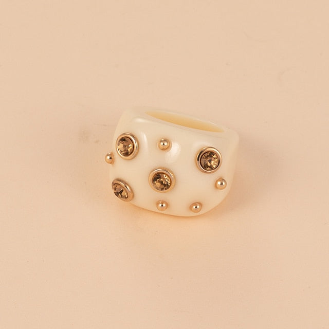 Cute Acrylic With Large  Ring&Bangle Bracelets Jewelry Sets