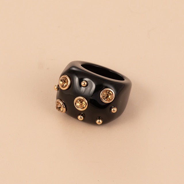 Cute Acrylic With Large  Ring&Bangle Bracelets Jewelry Sets