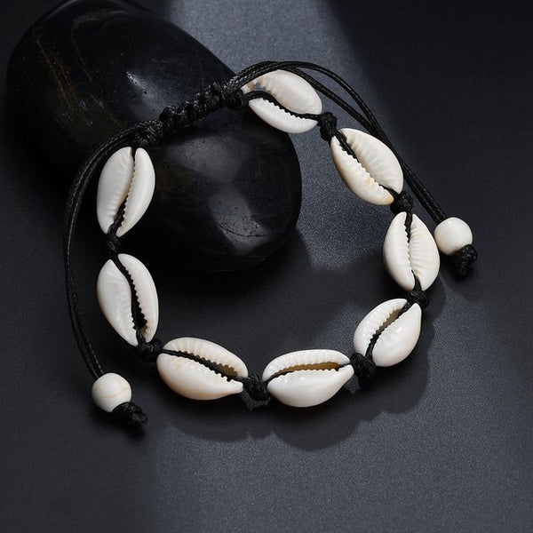 Tobilleras de concha para playa, descalzas, de verano