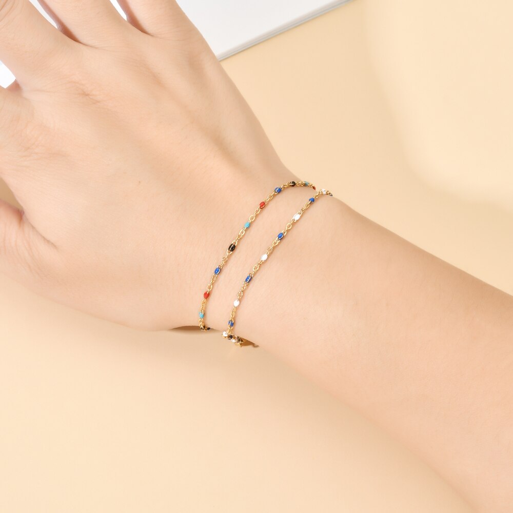 Golden Color Link Chain Beads Ladies Jewelry Set