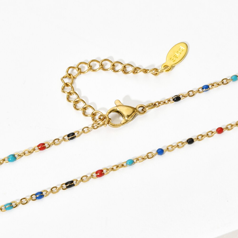 Golden Color Link Chain Beads Ladies Jewelry Set