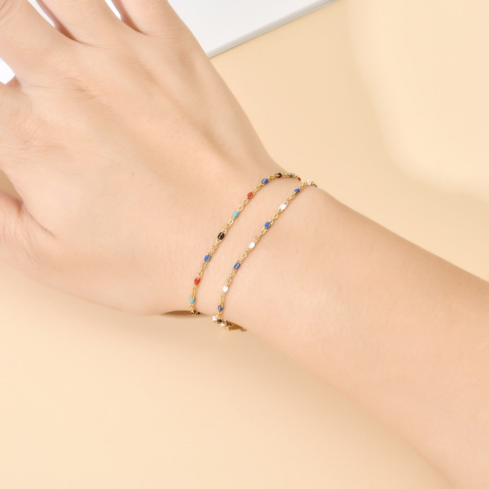 Golden Color Link Chain Beads Ladies Jewelry Set