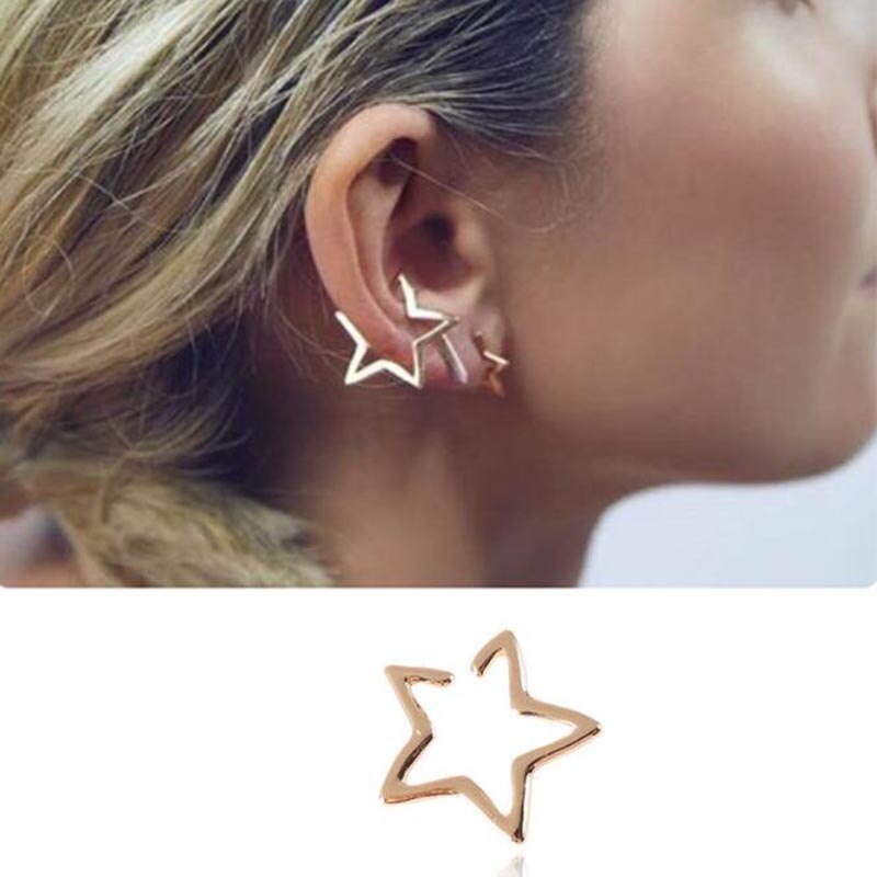 Ear CuffsStar Clip Ring Earrings for Women No Piercing Fake Cartilage Earring