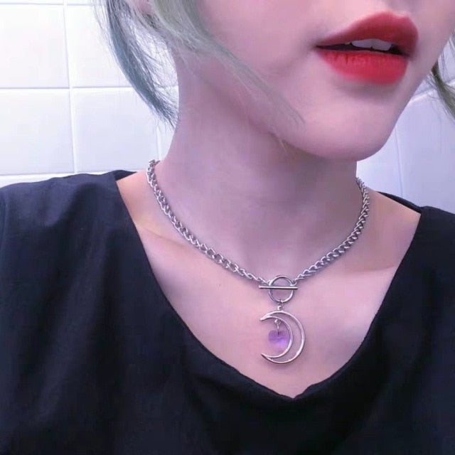 Bohemian Sun Zircon Moon Fish Tail Mixed Pendant Necklace