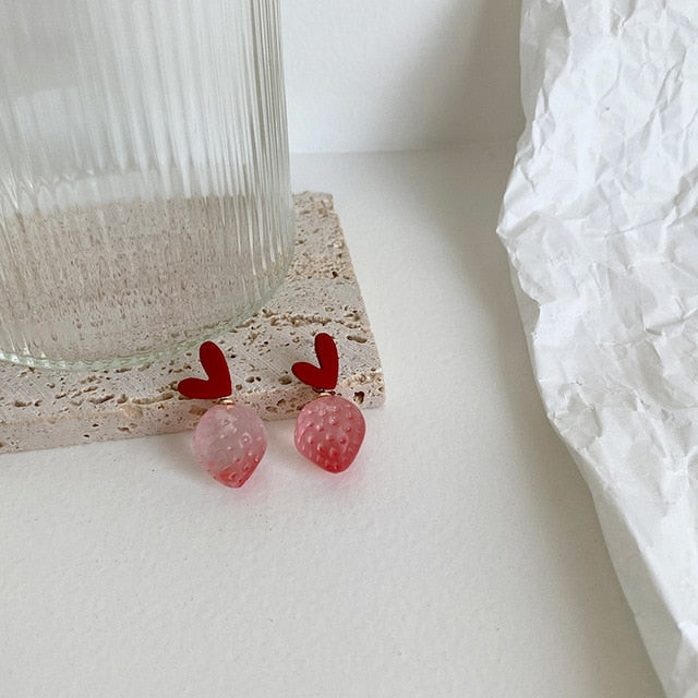New  Korean Cherry Fruit Shaped Drop Earrings