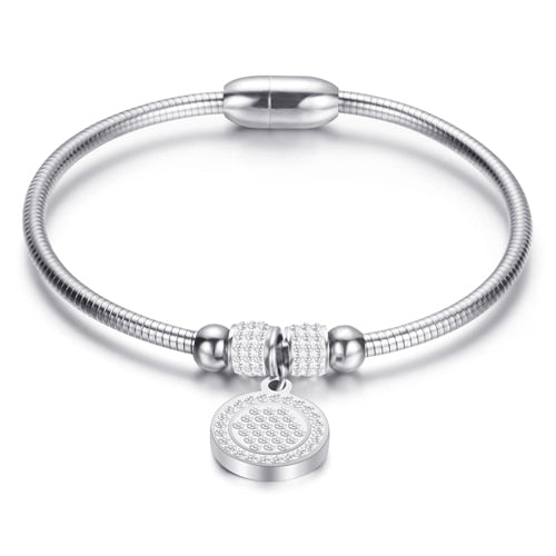 fashion jewelry  leather rope stainless steel rope bracelet
