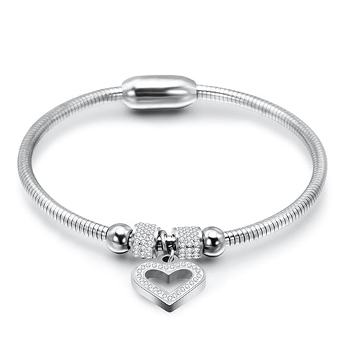 fashion jewelry  leather rope stainless steel rope bracelet