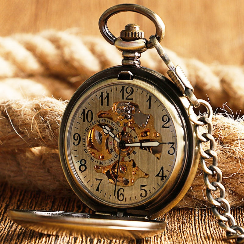 Copper Fashion Bronze Pendant Smooth Retro Pocket Watch