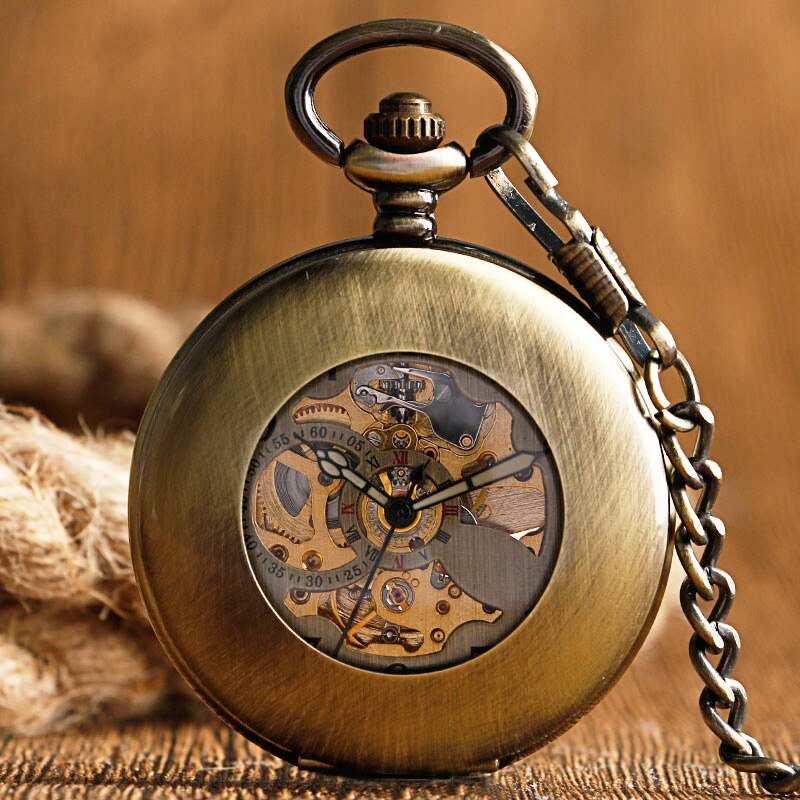 Copper Fashion Bronze Pendant Smooth Retro Pocket Watch