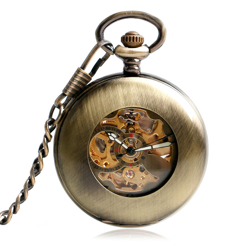 Copper Fashion Bronze Pendant Smooth Retro Pocket Watch