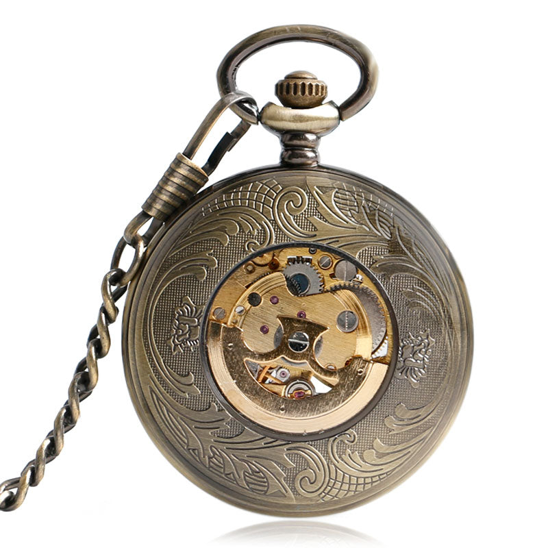 Copper Fashion Bronze Pendant Smooth Retro Pocket Watch