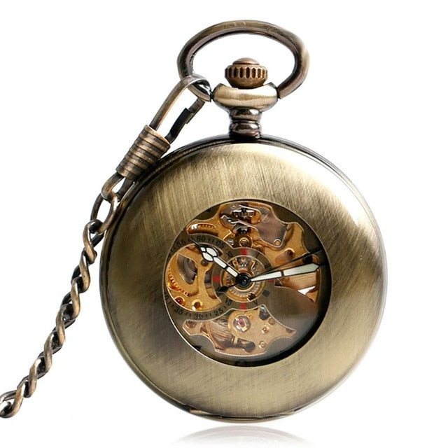 Copper Fashion Bronze Pendant Smooth Retro Pocket Watch