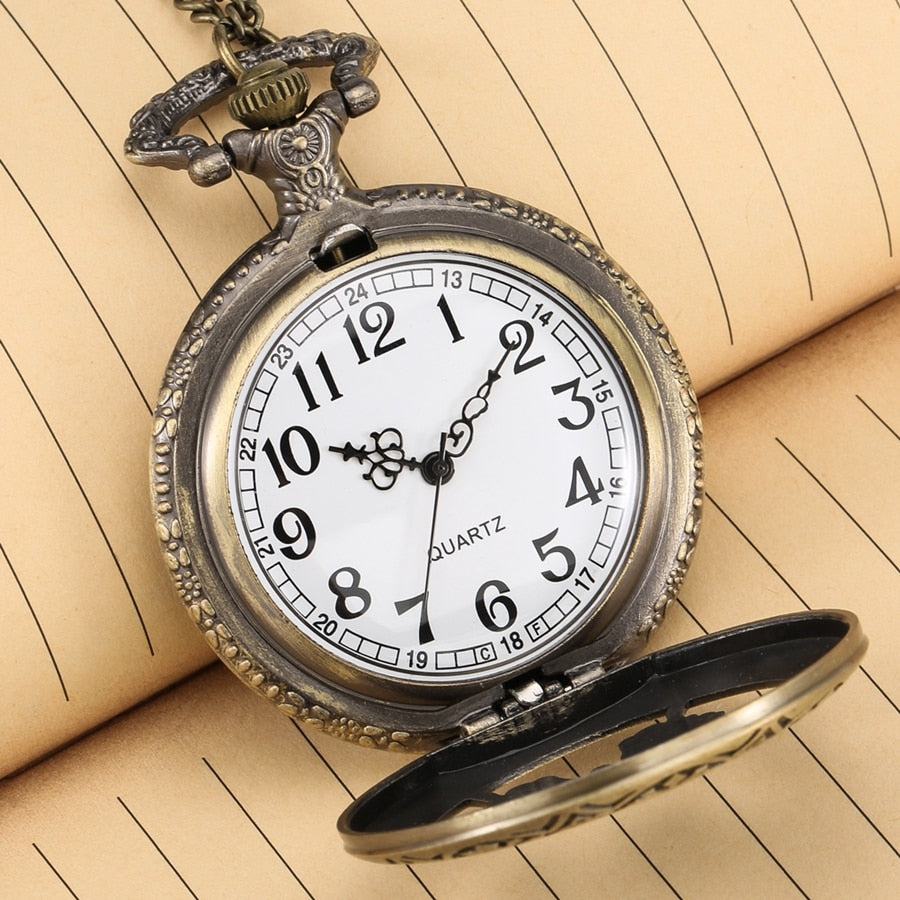 Antique 3D Butterfly Hollow Case Design Quartz Pocket Watch