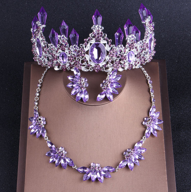 Noble Purple Crystal Bridal Jewelry Sets