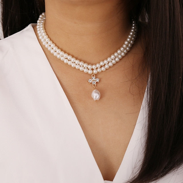 Fashion Women Necklace Choker Pearl Necklace