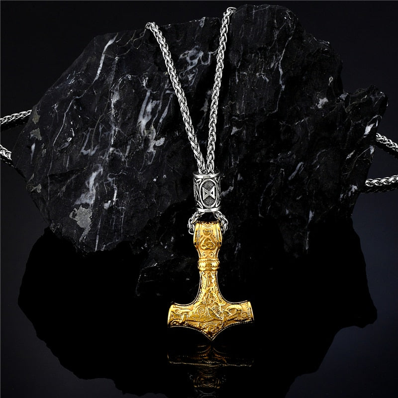 Stainless Steel Viking Thor Hammer Necklace