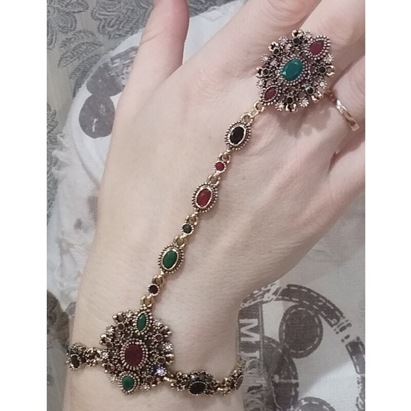 Unique Bracelet link Ring Turkish Jewelry Set