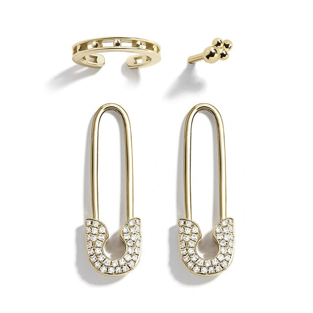 Gold Small Hoop Earrings Cherry Rhinestone Earrings