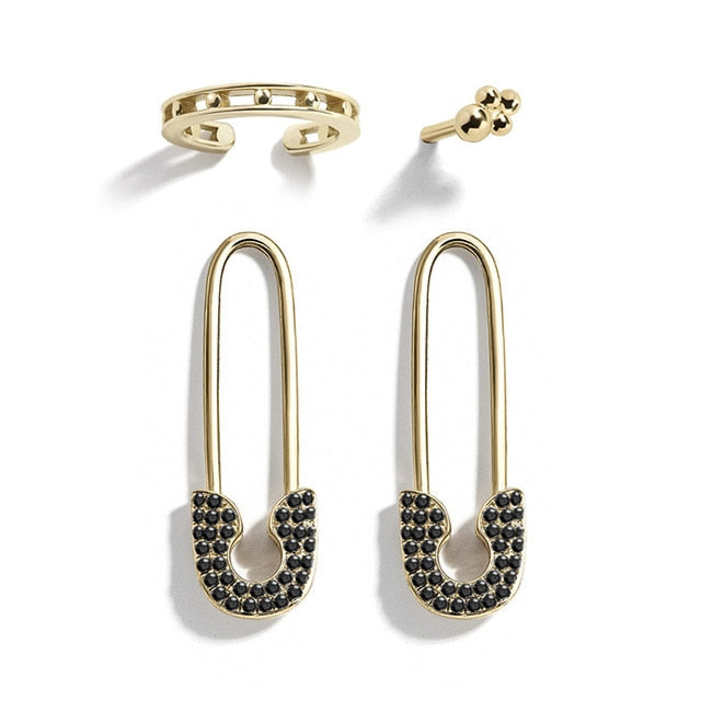 Gold Small Hoop Earrings Cherry Rhinestone Earrings