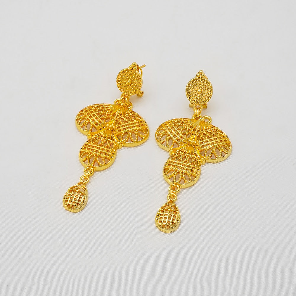 24K Jewelery Gold Necklace & Earring Set