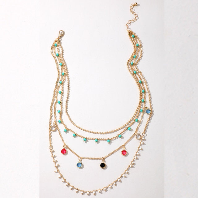 Colorful Crystal Pendant Necklace