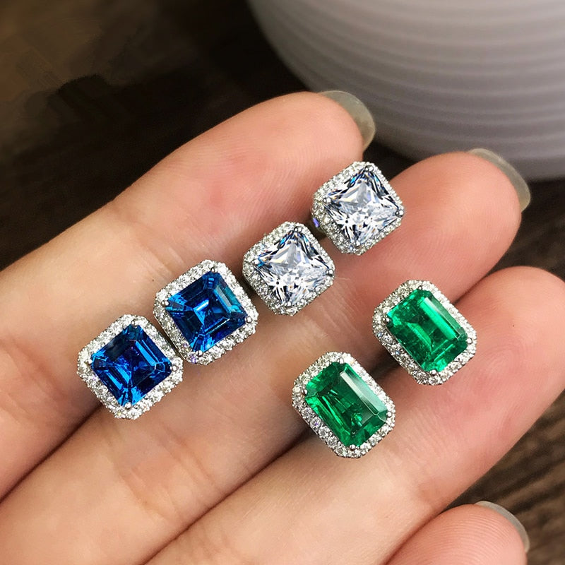 Gorgeous Green Cubic Zirconia Stud Earrings