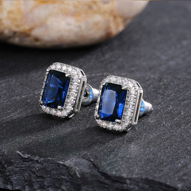 Gorgeous Green Cubic Zirconia Stud Earrings