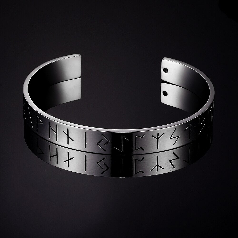 Vintage Antique Cooper 24 Runes Cuff Bangles