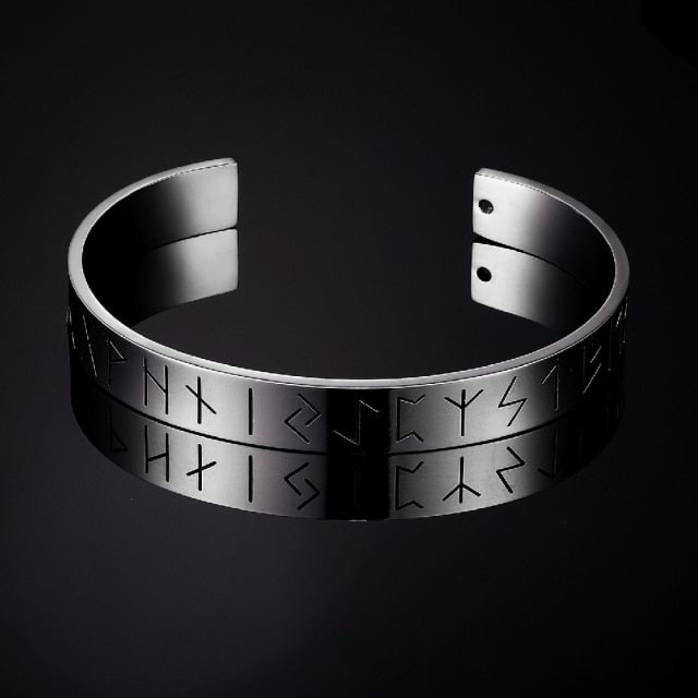 Vintage Antique Cooper 24 Runes Cuff Bangles