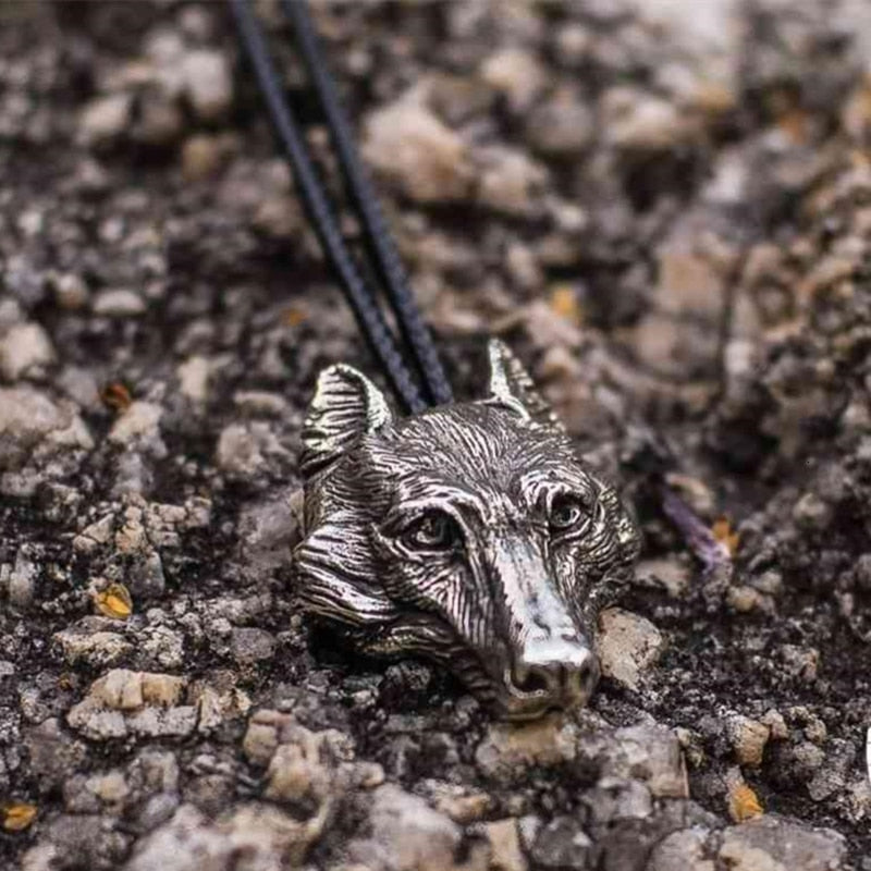 Vintage Viking Stainless Steel Wolf Pendant  Nordic Amulet Jewelry