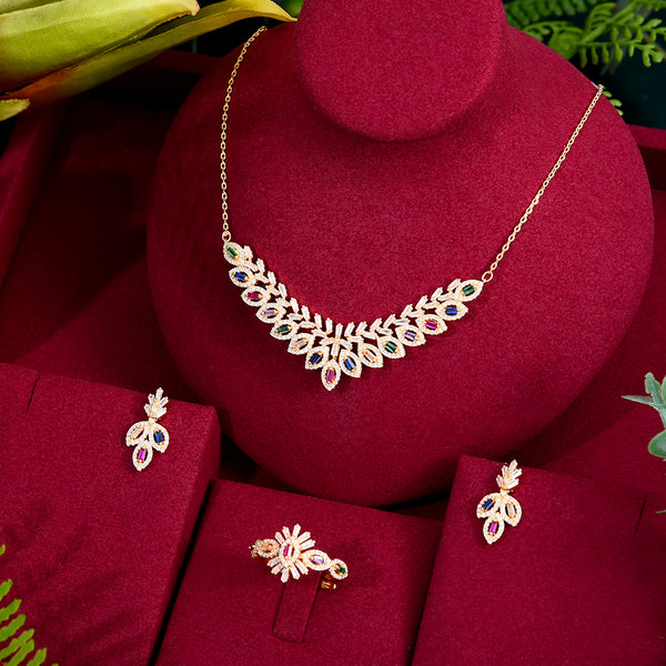 Multicolor Collection 3PCS Flower Jewelry Sets