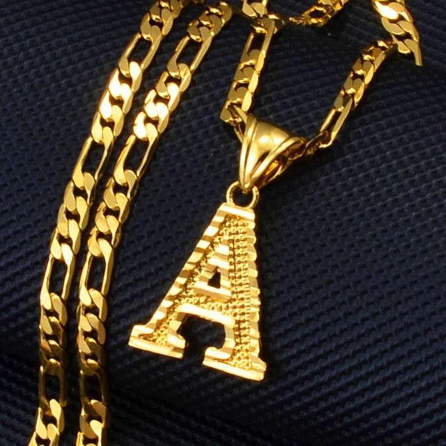 A-Z Letters Pendant Necklaces for Women Men