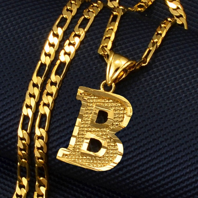 A-Z Letters Pendant Necklaces for Women Men
