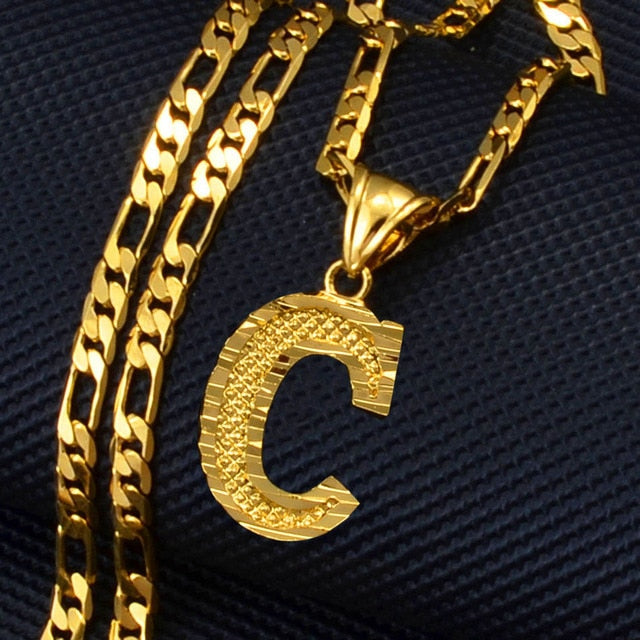 A-Z Letters Pendant Necklaces for Women Men