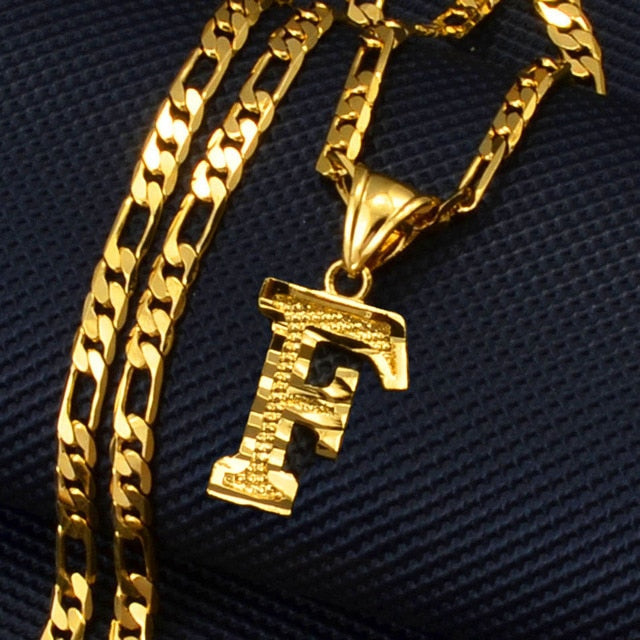 A-Z Letters Pendant Necklaces for Women Men