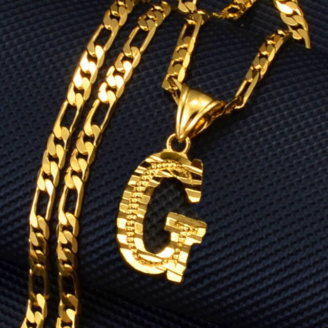 A-Z Letters Pendant Necklaces for Women Men