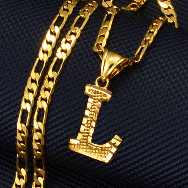 A-Z Letters Pendant Necklaces for Women Men