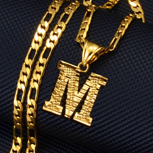 A-Z Letters Pendant Necklaces for Women Men