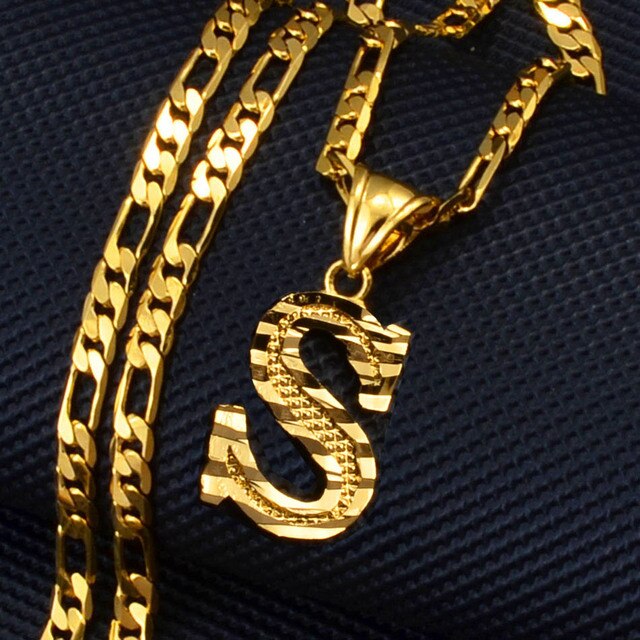 A-Z Letters Pendant Necklaces for Women Men